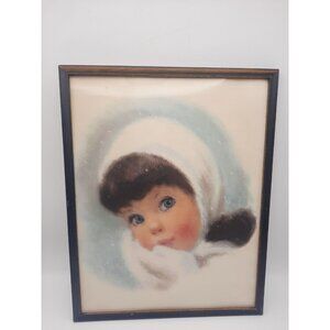 Francis Hook Northern Paper Mills Tissue Child Girl Print 11" x 14" Framed